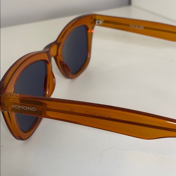 KOMONO sunglasses 🕶 New Allen Tangerine Orange Blue wayfarer - Picture 10 of 13